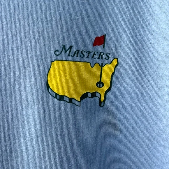 BEAUTIFUL AUTHENTIC MASTERS BABY BLUE LONG SLEEVE T-SHIRT - Picture 3 of 5